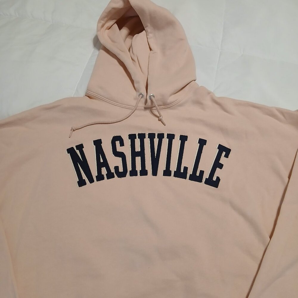 Nashville Tennessee Pink Preppy Collegiate style hooded sweatshirt
